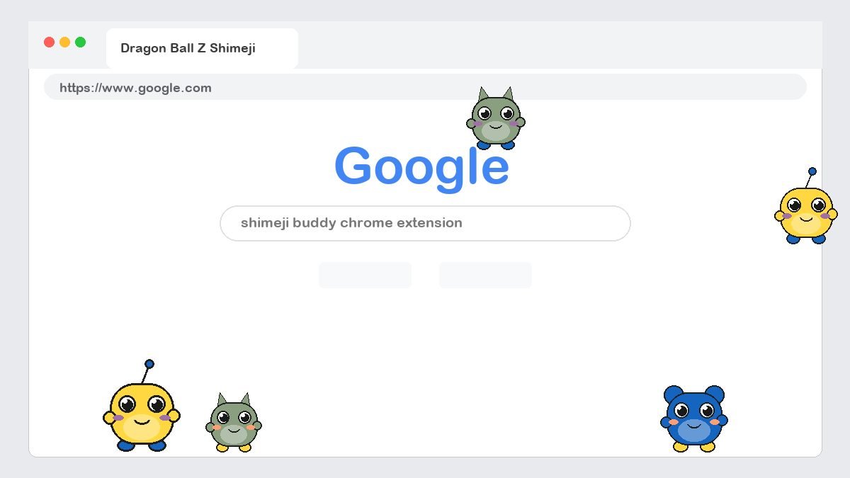 Dragon Ball Z Shimeji walking on a Google Chrome web page