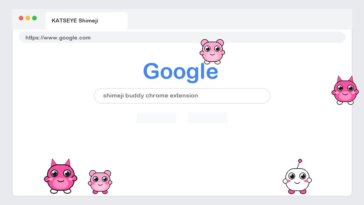 KATSEYE Shimeji walking on a Google Chrome web page